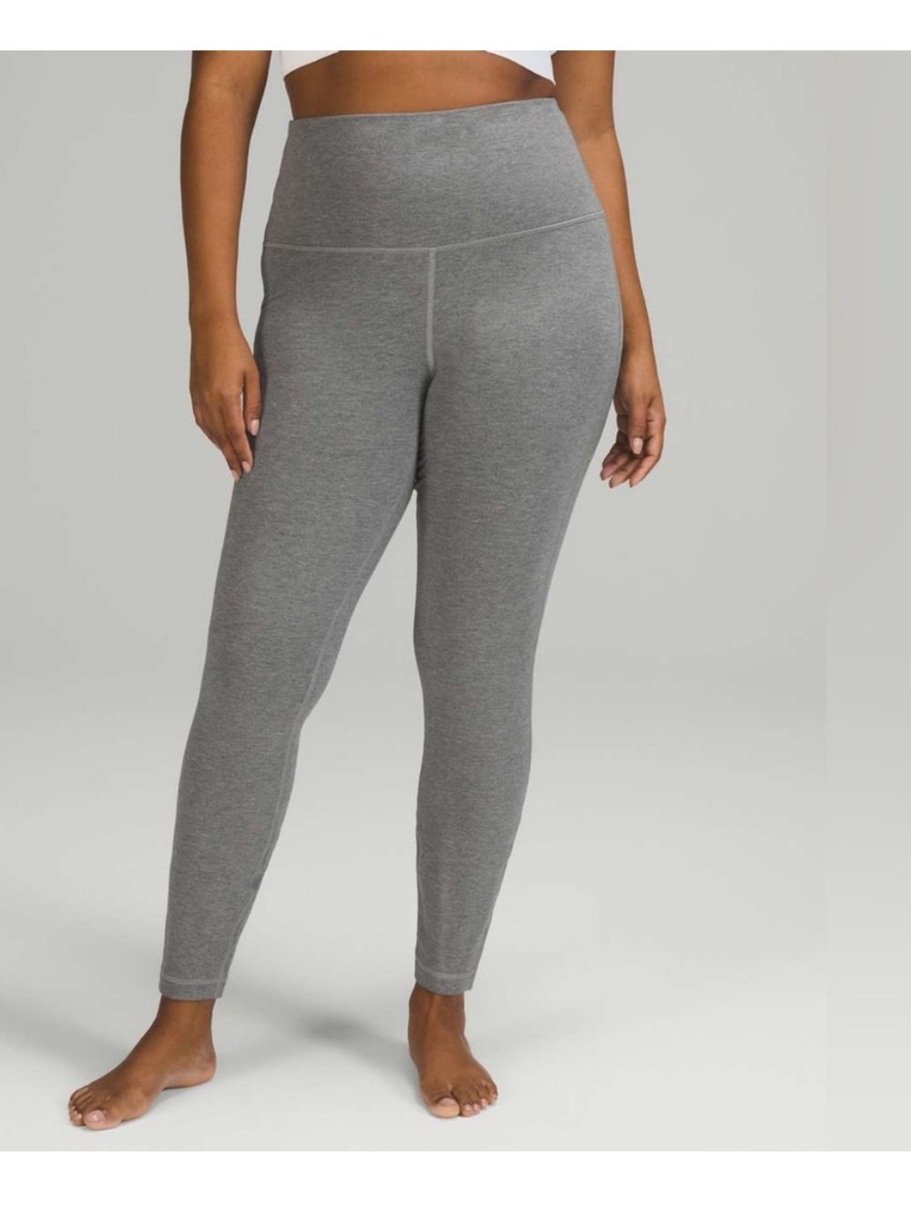 Lululemon Wunder Lounge Super-High-Rise Tight 28" Heathered Core Med Grey Sz 6